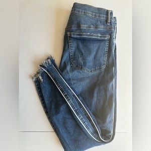 Dynamite Kate Blue Jeans with distressed bottoms/hem